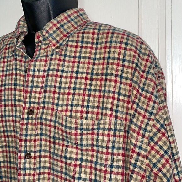 Gant Prairie Flannel tan, blue & red shirt - Picture 2 of 10